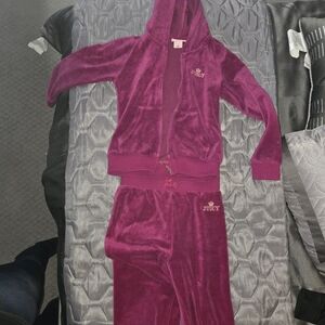 Juicy Couture Kids Velour Magenta Sweat Suit